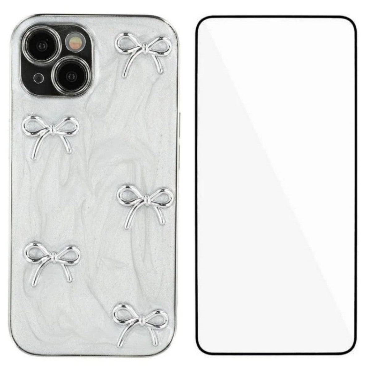 For iPhone 13 6.1 inch Case WANLONFENG Electroplated Epoxy TPU + Acrylic Phone Cover with Tempered Glass - TechGearPal