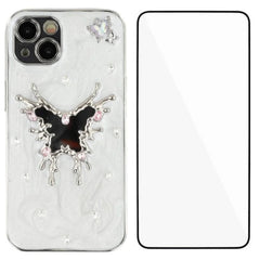For iPhone 13 6.1 inch Case WANLONFENG Electroplated Epoxy TPU + Acrylic Phone Cover with Tempered Glass - TechGearPal