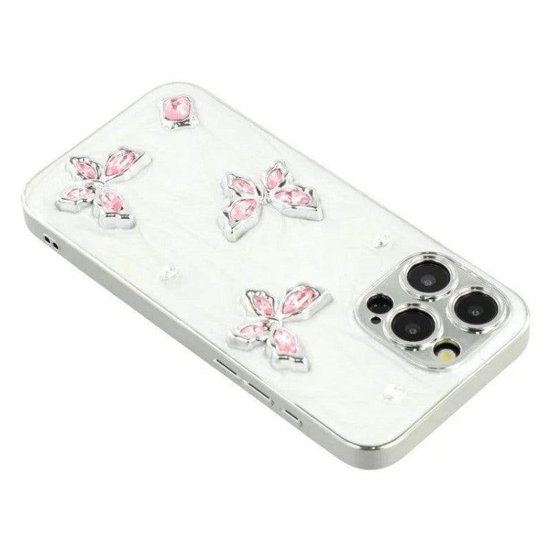 For iPhone 14 Pro Max Case WANLONFENG Electroplated Epoxy TPU + Acrylic Phone Cover with Tempered Glass - TechGearPal