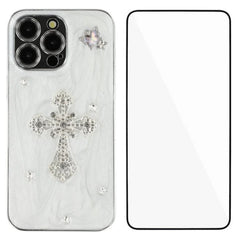 For iPhone 14 Pro Max Case WANLONFENG Electroplated Epoxy TPU + Acrylic Phone Cover with Tempered Glass - TechGearPal