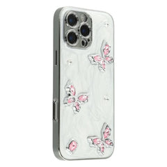 For iPhone 16 Pro Max Case WANLONFENG Electroplated Epoxy TPU + Acrylic Phone Cover with Tempered Glass