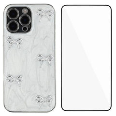For iPhone 16 Pro Max Case WANLONFENG Electroplated Epoxy TPU + Acrylic Phone Cover with Tempered Glass