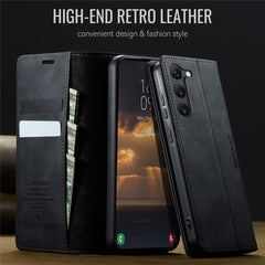 For Samsung Galaxy S23+ Case CASEME 033 Series RFID Blocking Wallet Stand Calf Texture Leather Phone Cover