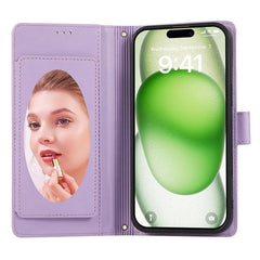 For iPhone 16 Case Multi Card Slots Zipper Leather Phone Cover with Shoulder Strap / Wrist Strap