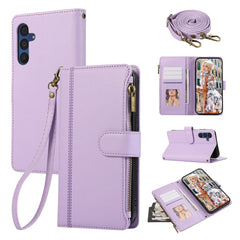 For Samsung Galaxy A16 4G / 5G / A26 5G Case Multi Card Slots Zipper Leather Phone Cover with Shoulder Strap / Wrist Strap