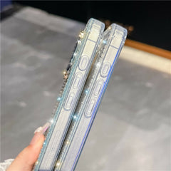 For iPhone 14 Pro Max Case Rhinestone Edge Glitter Back TPU + PC IMD Phone Cover - TechGearPal