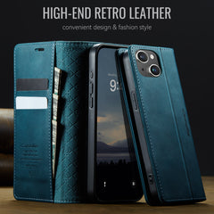 For iPhone 13 6.1 inch Case CASEME 033 Series RFID Blocking Wallet Stand Calf Texture Leather Phone Cover - TechGearPal