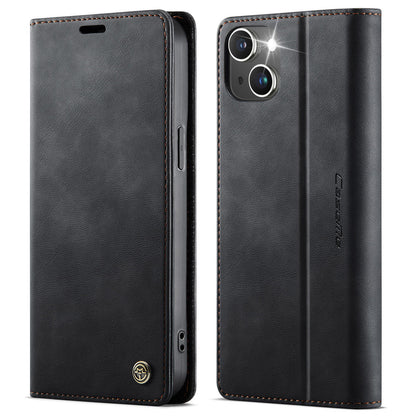 For iPhone 13 6.1 inch Case CASEME 033 Series RFID Blocking Wallet Stand Calf Texture Leather Phone Cover - TechGearPal