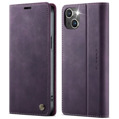 For iPhone 13 6.1 inch Case CASEME 033 Series RFID Blocking Wallet Stand Calf Texture Leather Phone Cover - TechGearPal