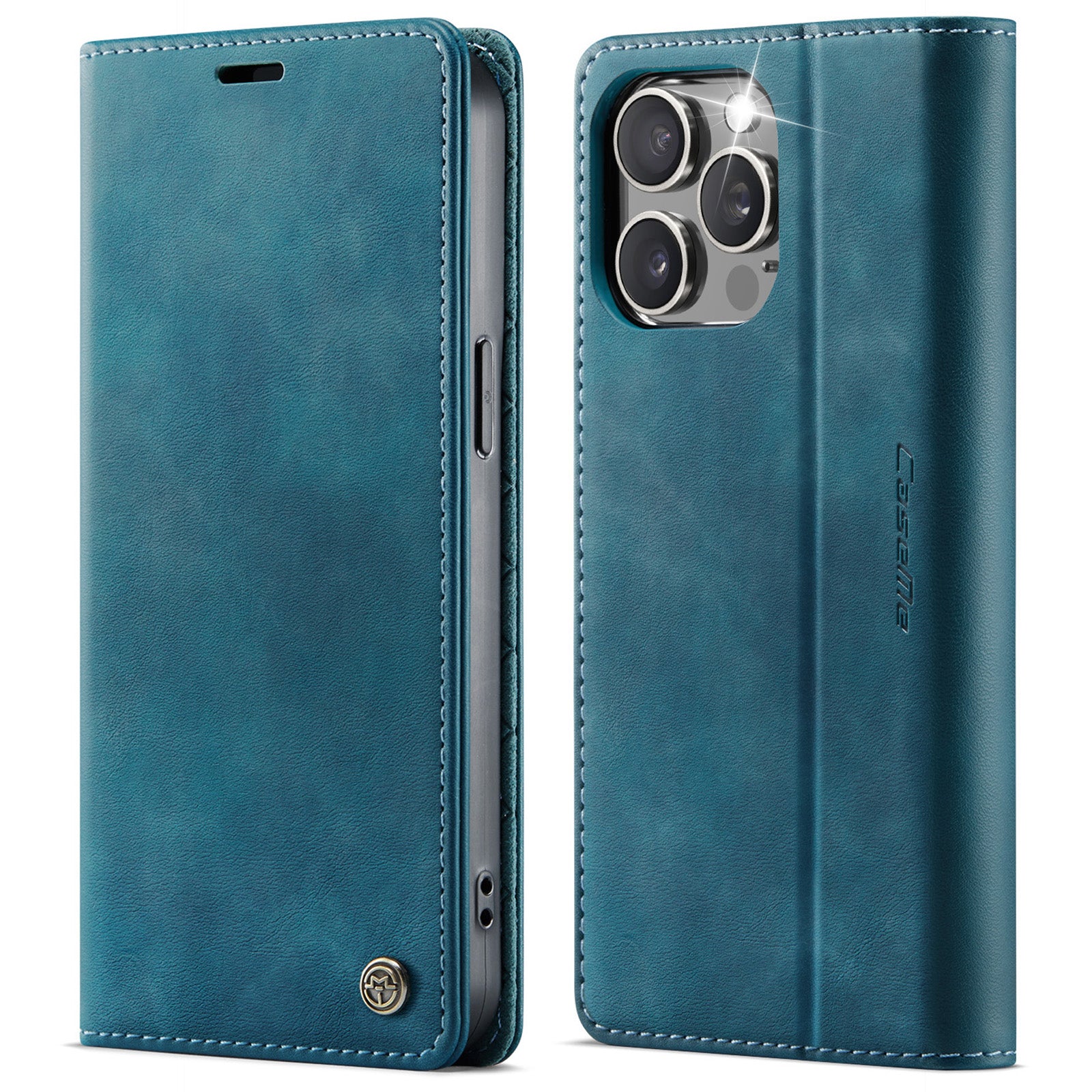 For iPhone 13 Pro Max 6.7 inch Case CASEME 033 Series RFID Blocking Wallet Stand Calf Texture Leather Phone Cover - TechGearPal