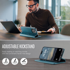 For iPhone 13 Pro Max 6.7 inch Case CASEME 033 Series RFID Blocking Wallet Stand Calf Texture Leather Phone Cover - TechGearPal