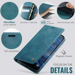 For iPhone 13 Pro 6.1 inch Case CASEME 033 Series RFID Blocking Wallet Stand Calf Texture Leather Phone Cover - TechGearPal