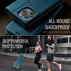 For iPhone 13 Pro 6.1 inch Case CASEME 033 Series RFID Blocking Wallet Stand Calf Texture Leather Phone Cover - TechGearPal