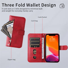 Für Huawei nova 14 Ultra 5G PU-Ledertaschen mit Reißverschlusstasche Brieftasche Telefonabdeckung Stand 