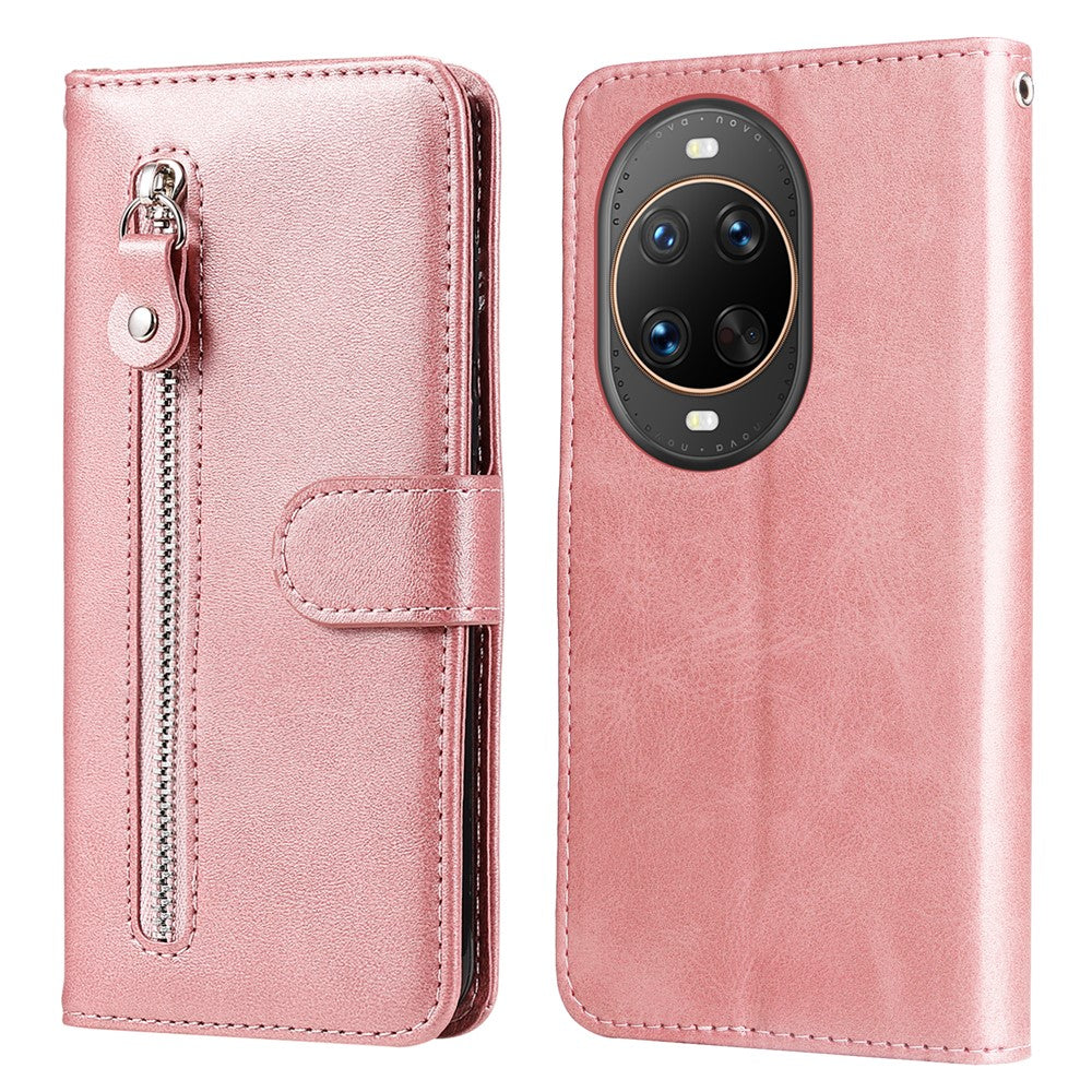 Für Huawei nova 14 Ultra 5G PU-Ledertaschen mit Reißverschlusstasche Brieftasche Telefonabdeckung Stand 