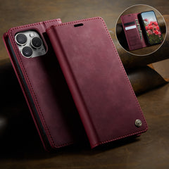 For iPhone 16 Pro Max Case CASEME 033 Series RFID Blocking Wallet Stand Calf Texture Leather Phone Cover