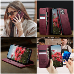 For iPhone 16 Pro Max Case CASEME 033 Series RFID Blocking Wallet Stand Calf Texture Leather Phone Cover