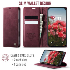 For iPhone 16 Pro Max Case CASEME 033 Series RFID Blocking Wallet Stand Calf Texture Leather Phone Cover