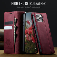 For iPhone 16 Pro Max Case CASEME 033 Series RFID Blocking Wallet Stand Calf Texture Leather Phone Cover