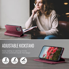 For iPhone 16 Pro Max Case CASEME 033 Series RFID Blocking Wallet Stand Calf Texture Leather Phone Cover