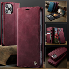 For iPhone 16 Pro Max Case CASEME 033 Series RFID Blocking Wallet Stand Calf Texture Leather Phone Cover