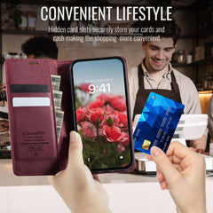 For iPhone 16 Pro Max Case CASEME 033 Series RFID Blocking Wallet Stand Calf Texture Leather Phone Cover