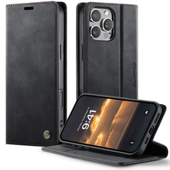 For iPhone 16 Pro Max Case CASEME 033 Series RFID Blocking Wallet Stand Calf Texture Leather Phone Cover