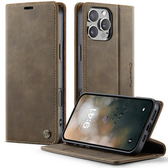 For iPhone 16 Pro Max Case CASEME 033 Series RFID Blocking Wallet Stand Calf Texture Leather Phone Cover