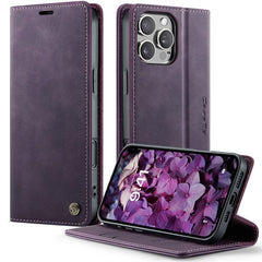 For iPhone 16 Pro Max Case CASEME 033 Series RFID Blocking Wallet Stand Calf Texture Leather Phone Cover