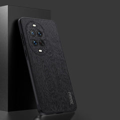 Für Huawei nova 14 Pro 5G Hülle Holzstruktur PU-Leder beschichtet PC TPU Telefonabdeckung 