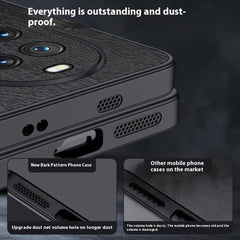 Für Huawei nova 14 Pro 5G Hülle Holzstruktur PU-Leder beschichtet PC TPU Telefonabdeckung 