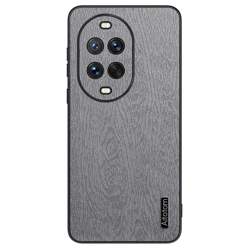 Für Huawei nova 14 Pro 5G Hülle Holzstruktur PU-Leder beschichtet PC TPU Telefonabdeckung 