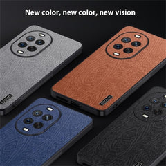 Coque pour Huawei Nova 14 Ultra 5G, texture bois, revêtement en cuir PU, PC TPU 