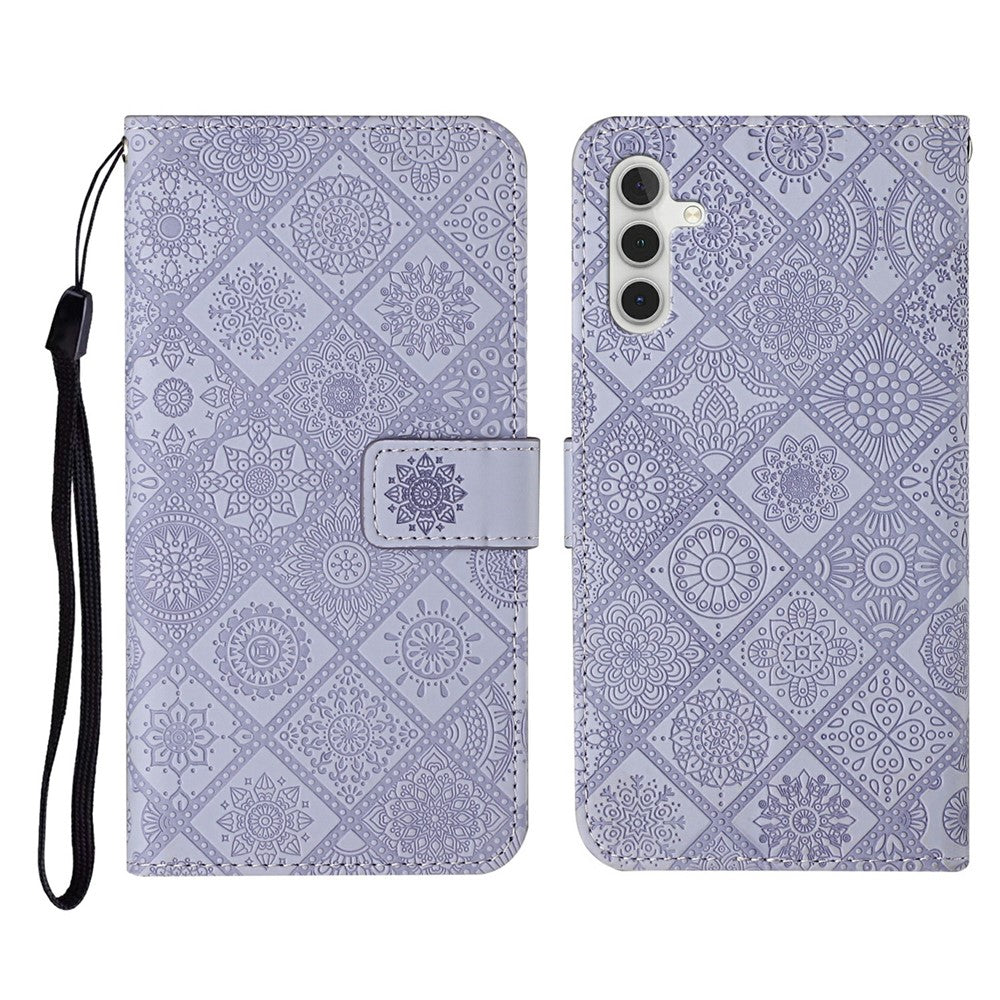 For Samsung Galaxy A56 5G Case Leather Case Ethnic Style Wallet Phone Cover with Strap