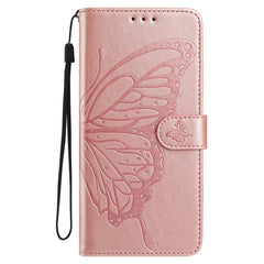 For Samsung Galaxy S25 Case Butterfly Imprinted Wallet Stand PU Leather Flip Phone Cover with Strap