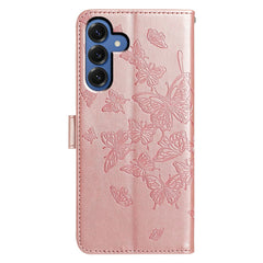 For Samsung Galaxy S25 Case Butterfly Imprinted Wallet Stand PU Leather Flip Phone Cover with Strap
