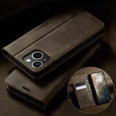 For iPhone 14 Case CASEME 033 Series RFID Blocking Wallet Stand Calf Texture Leather Phone Cover - TechGearPal