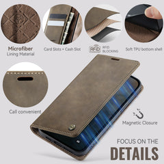 For iPhone 14 Case CASEME 033 Series RFID Blocking Wallet Stand Calf Texture Leather Phone Cover - TechGearPal