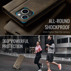 For iPhone 14 Case CASEME 033 Series RFID Blocking Wallet Stand Calf Texture Leather Phone Cover - TechGearPal
