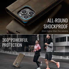 For iPhone 14 Pro Max Case CASEME 033 Series RFID Blocking Wallet Stand Calf Texture Leather Phone Cover - TechGearPal
