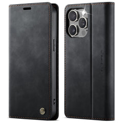 For iPhone 14 Pro Max Case CASEME 033 Series RFID Blocking Wallet Stand Calf Texture Leather Phone Cover - TechGearPal