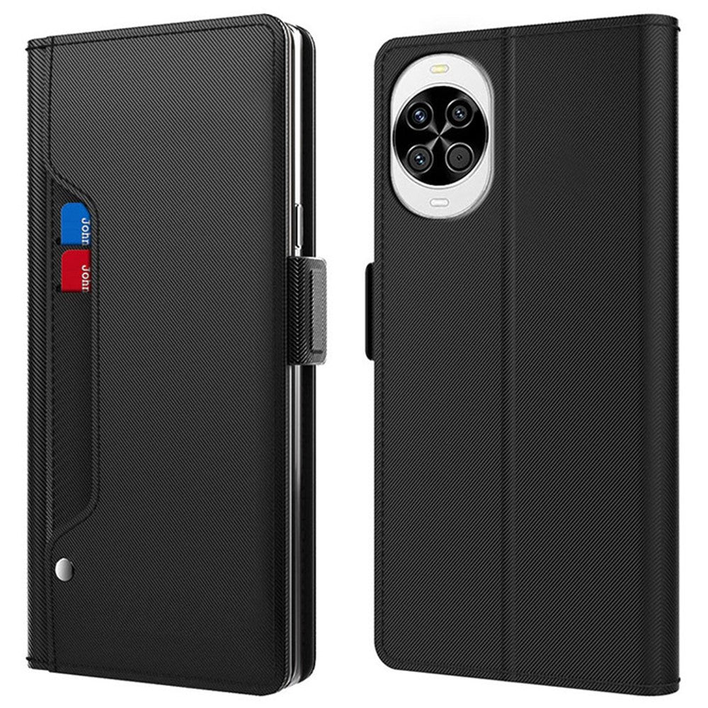 Für Huawei nova 14 5G Fall Stand PU Leder Telefon Abdeckung Karte Halter Spiegel 