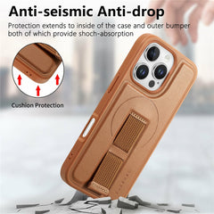 Étui magnétique Caseneo pour iPhone 16 Pro Max avec dragonne en cuir synthétique et PC 