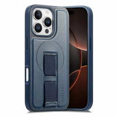 Étui magnétique Caseneo pour iPhone 16 Pro Max avec dragonne en cuir synthétique et PC 