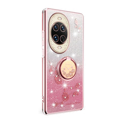 KADEM For Huawei nova 14 Ultra 5G Case Ring Kickstand TPU Flowers Phone Cover Gradient Glitter