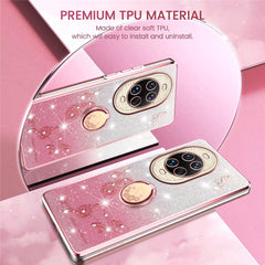 KADEM For Huawei nova 14 Ultra 5G Case Ring Kickstand TPU Flowers Phone Cover Gradient Glitter