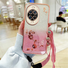 KADEM For Huawei nova 14 Ultra 5G Case Flower Pattern TPU Gradient Phone Cover with Lanyards