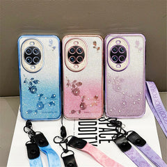 KADEM For Huawei nova 14 Ultra 5G Case Flower Pattern TPU Gradient Phone Cover with Lanyards