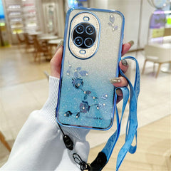 KADEM For Huawei nova 14 Ultra 5G Case Flower Pattern TPU Gradient Phone Cover with Lanyards