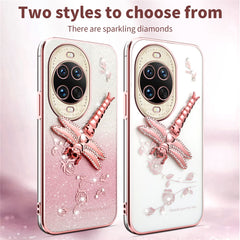 Coque KADEM pour Huawei Nova 14 Ultra 5G, motif libellule, béquille, TPU, fleurs, paillettes 